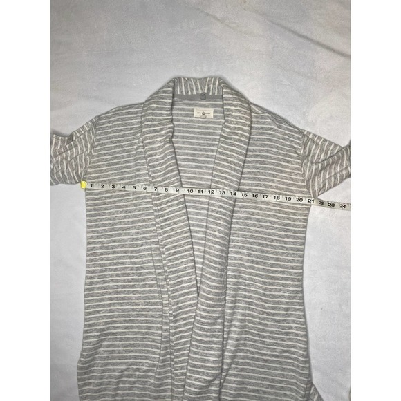 Lou & Grey Striped Open Front Shawl Collar Cardigan Size Small - Picture 6 of 6